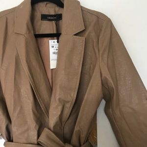 Zara Jackets & Coats - Faux Leather Cinched Waistbelt Jacket - BRAND new Zara Jackets & Coats - Faux Leather Cinched Waistbelt Jacket - BRAND new